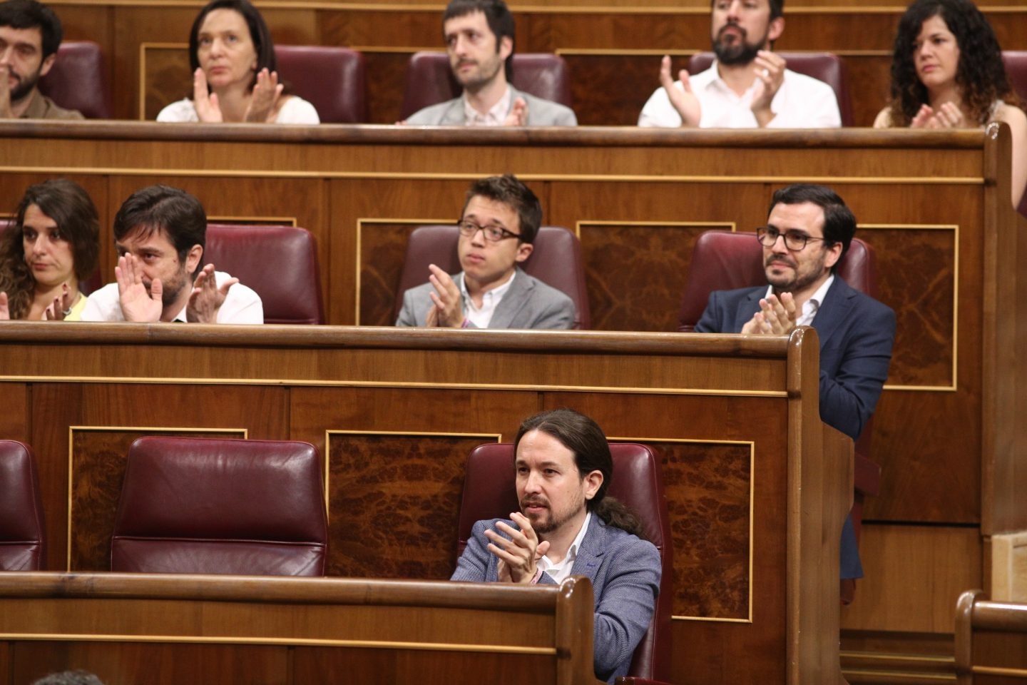 Tribuna de Unidos Podemos en el Congreso de los Diputados.