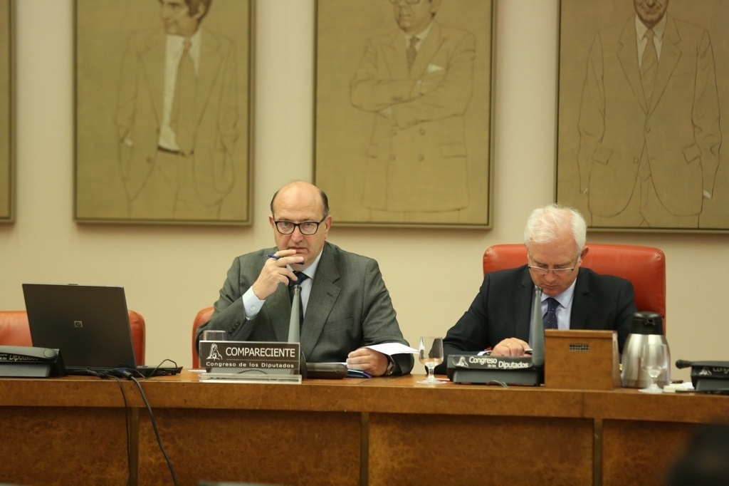 Ramón Álvarez de Miranda, presidente del Tribunal de Cuentas, en el Congreso.