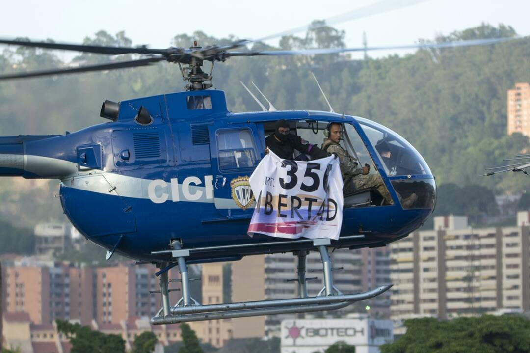 Helicóptero robado desde el que se realizaron los disparos.