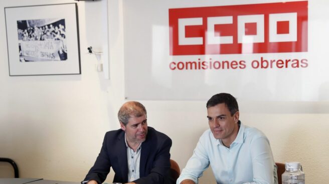 unai sordo ccoo psoe pedro sanchez pablo iglesias podemos psoe El secretario general de CCOO, Unai Sordo, y el del PSOE, Pedro Sánchez.