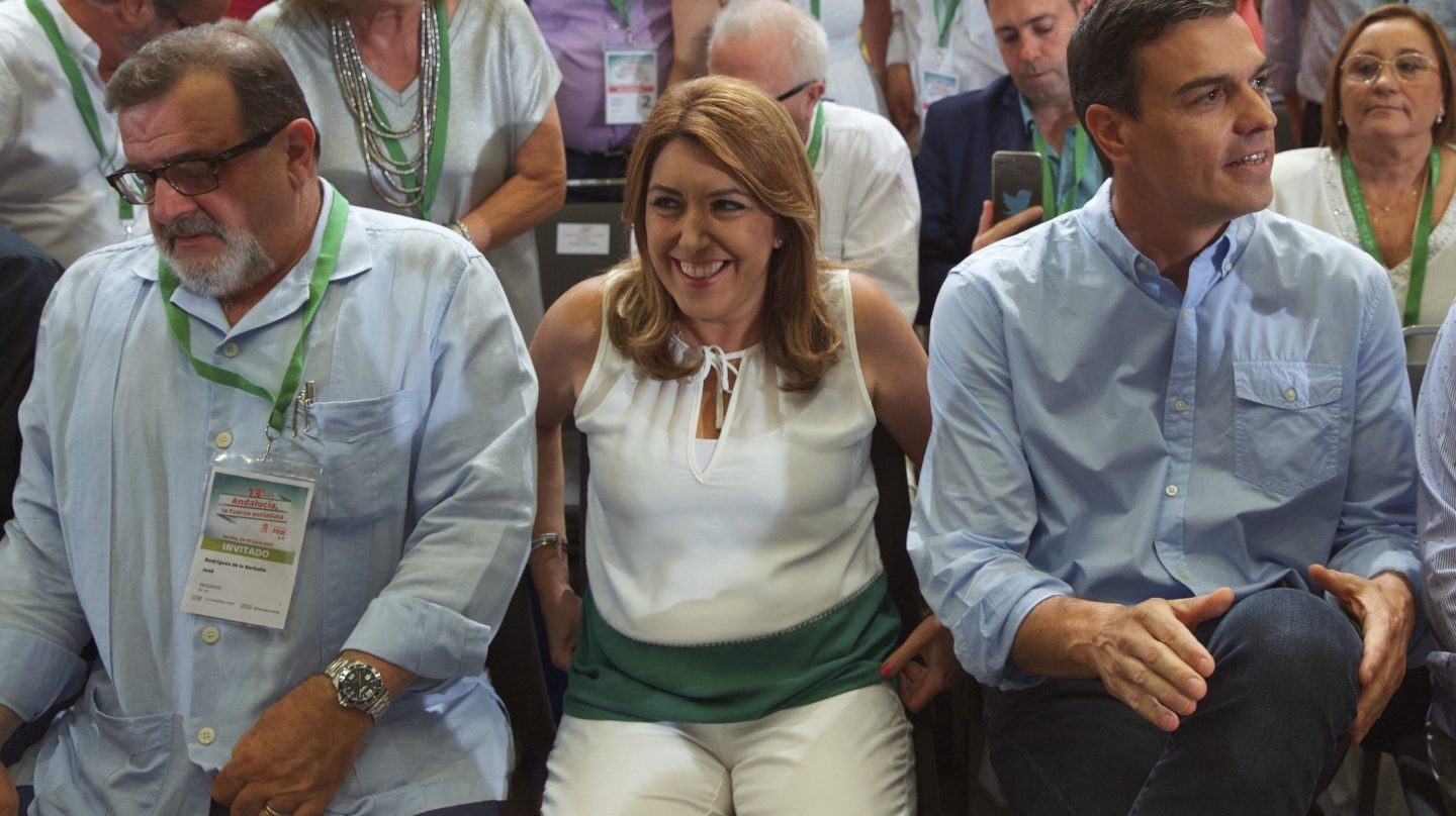 Susana Díaz y Pedro Sánchez en la clausura del congreso del PSOE-A en Sevilla.