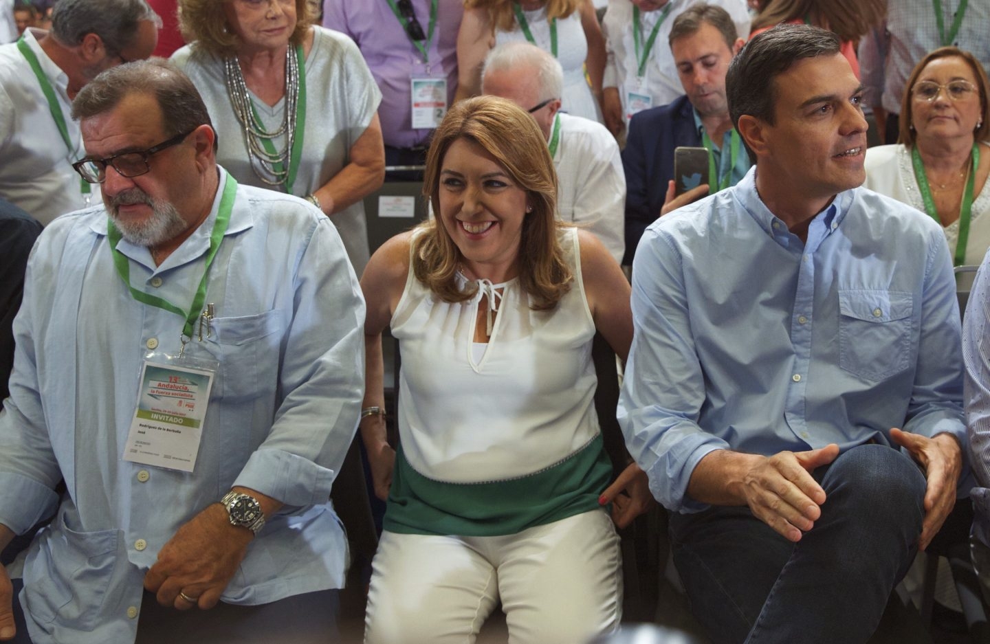 Susana Díaz y Pedro Sánchez en la clausura del congreso del PSOE-A en Sevilla.