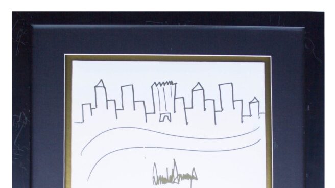 Subastan un dibujo realizado por Donald Trump por 9.000 dólares