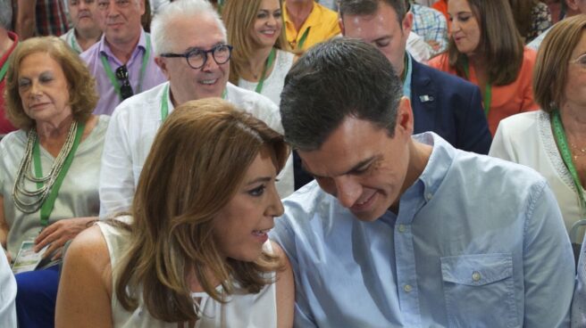 Susana Díaz y Pedro Sánchez, en el Congreso del PSOE de Andalucía.