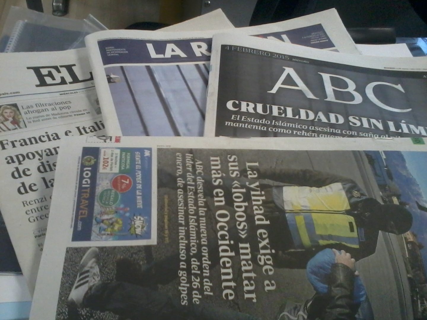 Algunas portadas de los principales periódicos españoles.