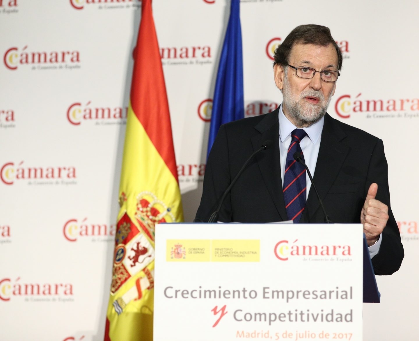 Mariano Rajoy, en la Cámara de Comercio.