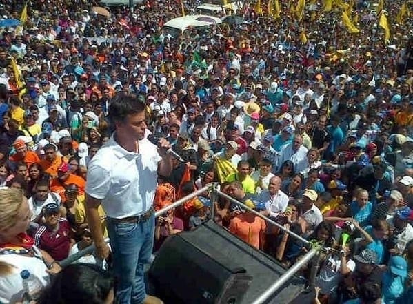 Leopoldo López, en un mitin.