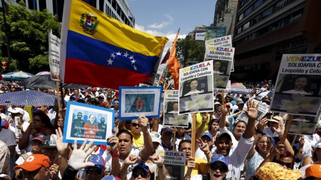 Manifestación a favor de la liberación de Leopoldo López y el resto de presos políticos en Venezuela.