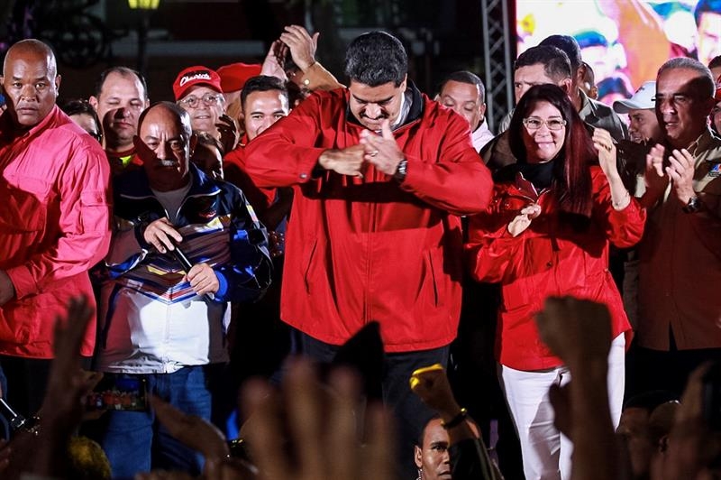 Maduro celebra las elecciones a la Constituyente en Caracas.