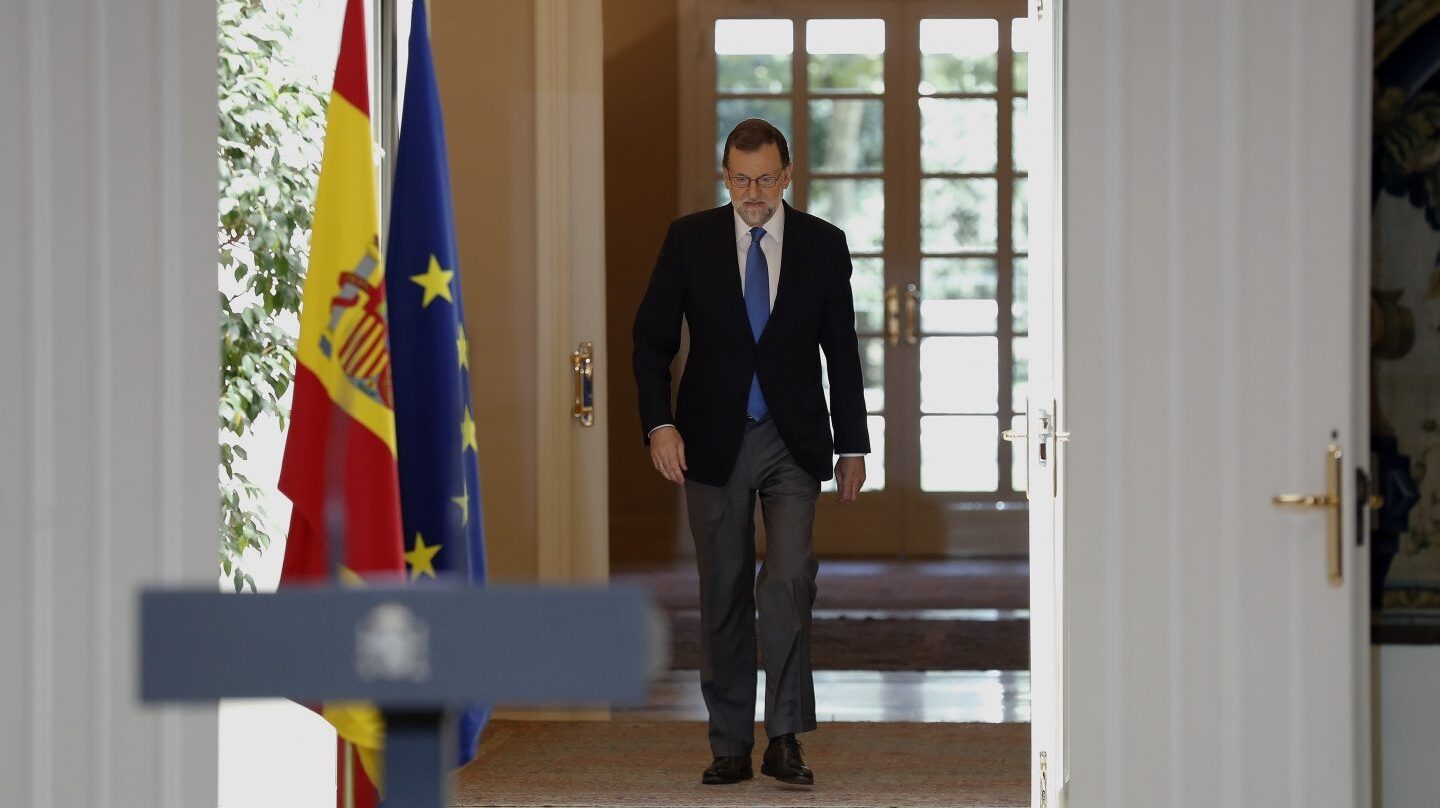 Mariano Rajoy, en su despedida del curso en Moncloa.