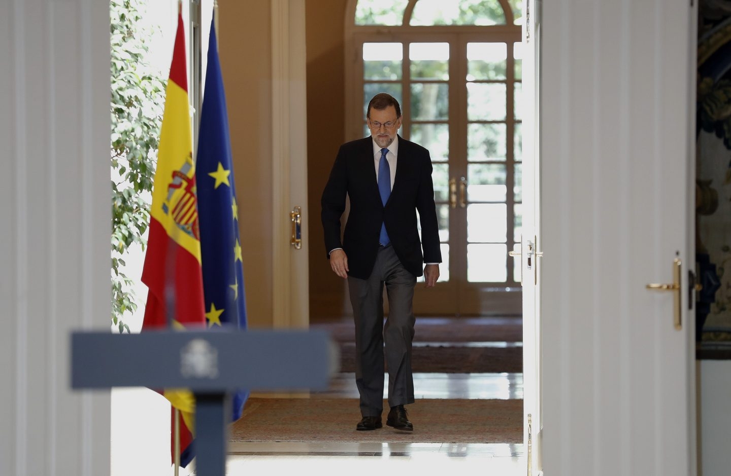 Mariano Rajoy, en su despedida del curso en Moncloa.