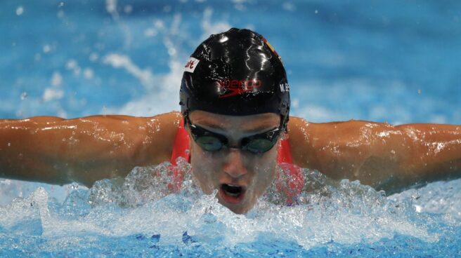 Mireia Belmonte, en la clasificación de 400 estilos en el Mundial de Budapest.