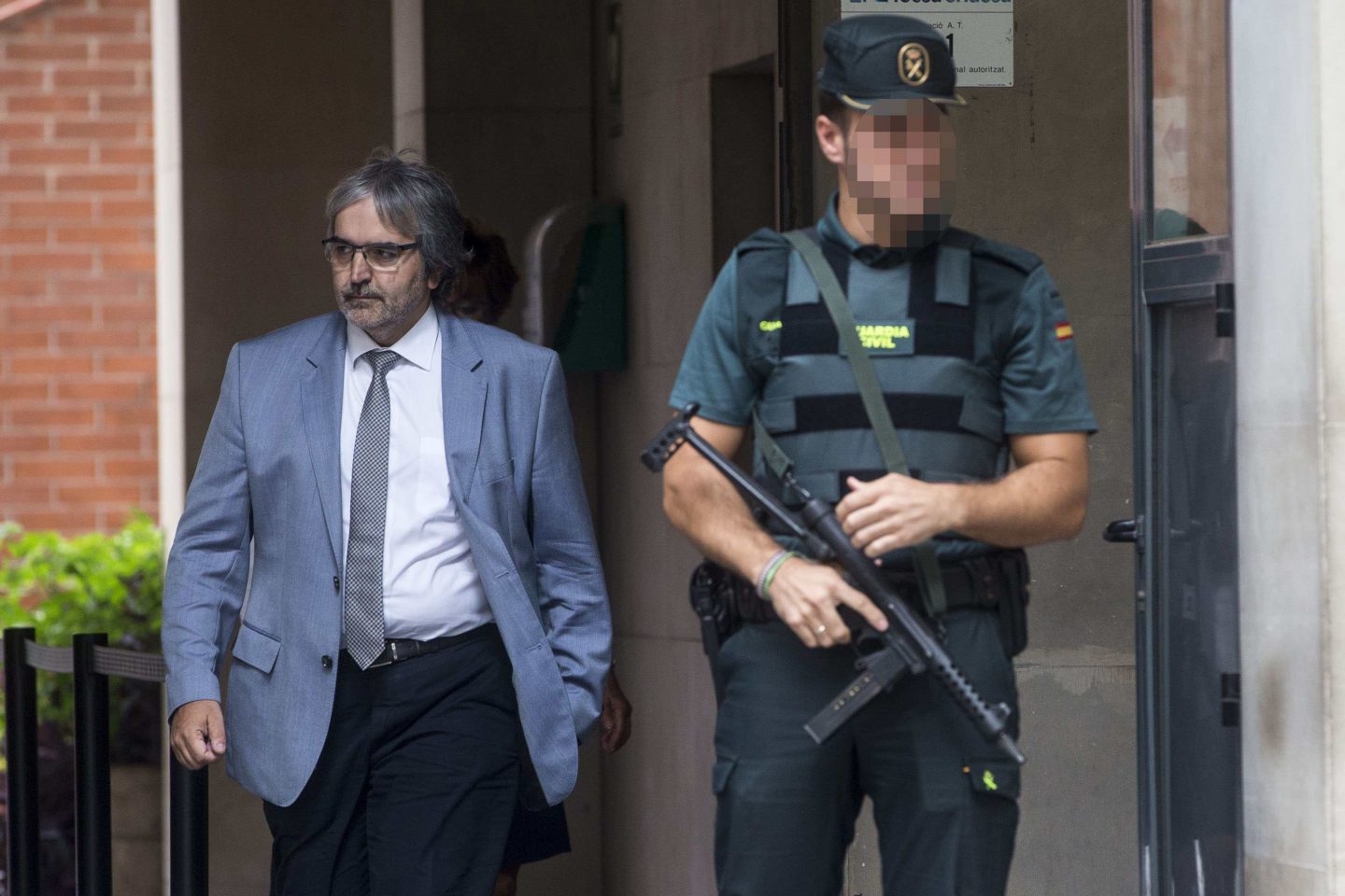 El secretario general de Presidencia, Joaquim Nin, tras declarar a la Guardia Civil.