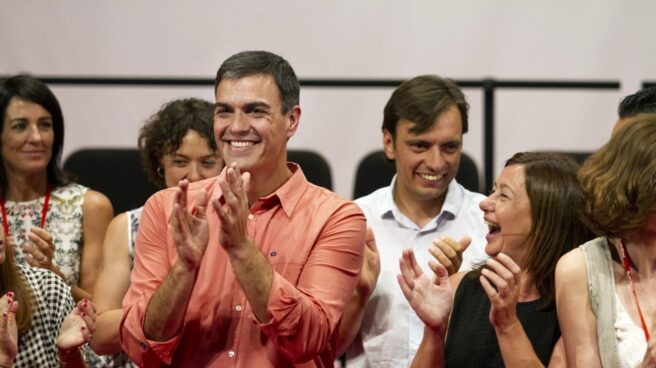Pedro Sanchez responde a las amenazas de Rajoy Cataluña. Pedro Sánchez en un acto en Baleares.
