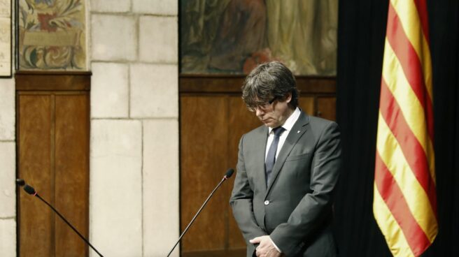 Carles Puigdemont, en el Palau de la Generalitat. Carles Puigdemont, en el Palau de la Generalitat.