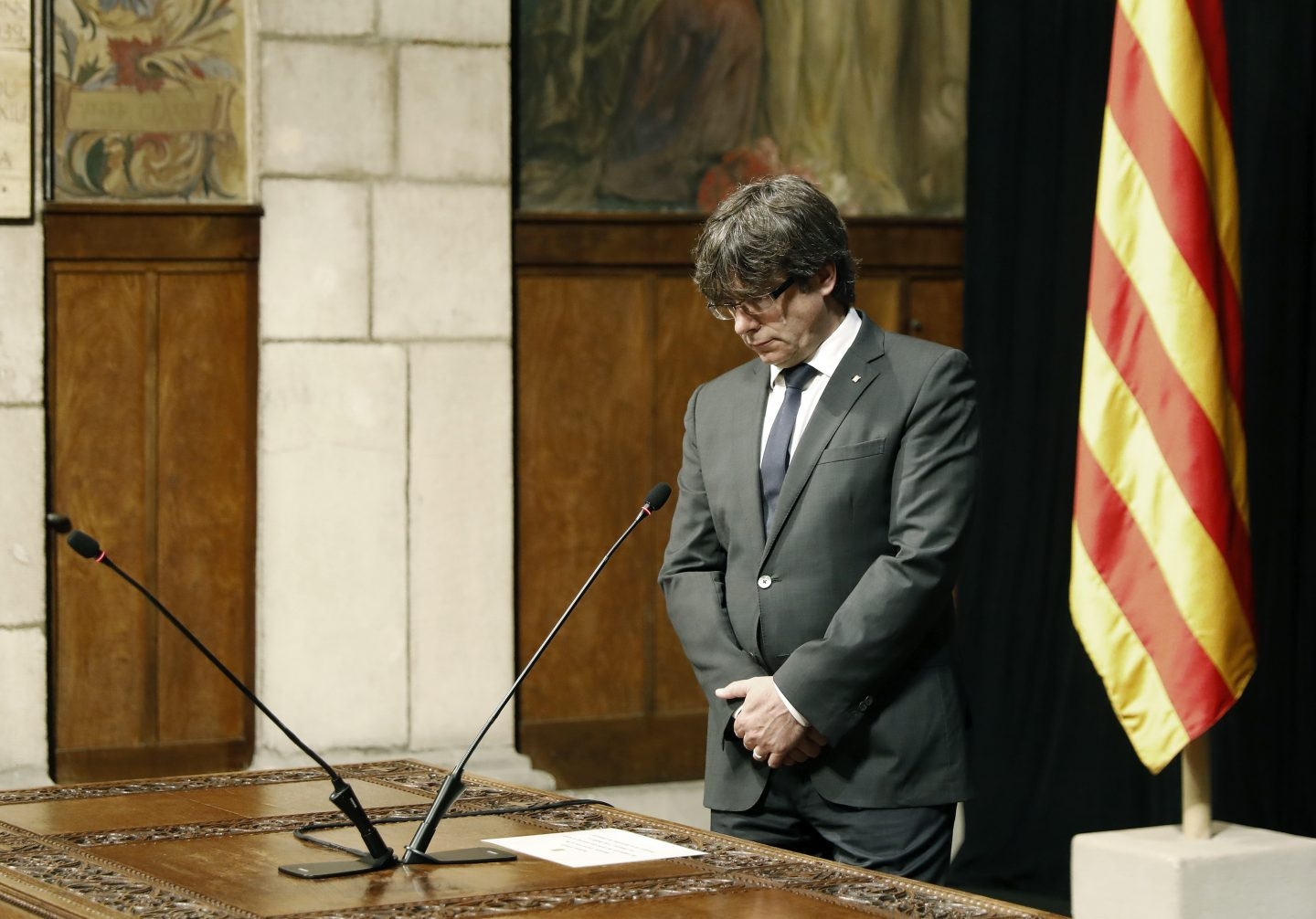 Carles Puigdemont, en el Palau de la Generalitat.