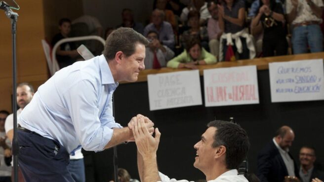 Sanchez-garcia-page PSOE Podemos Pedro Sanchez respalda a García-Page en su acuerdo con Podemos.