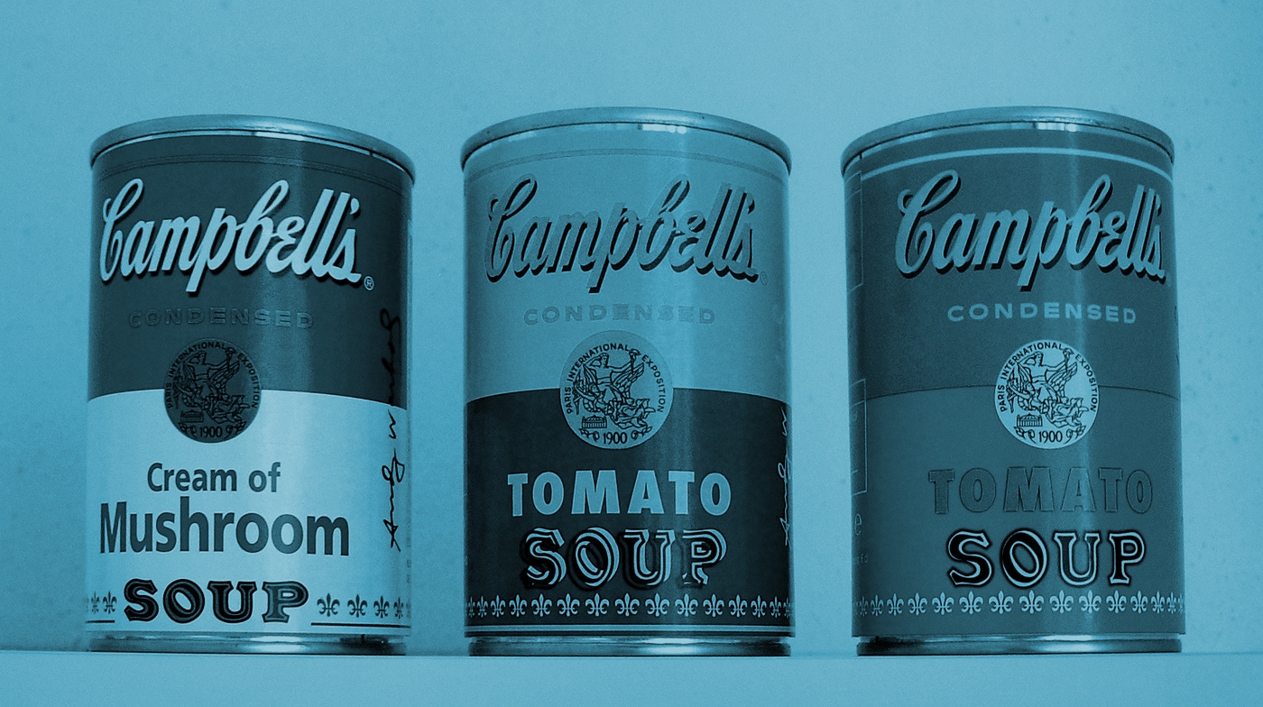 Envases de sopa de Campbell Soup.