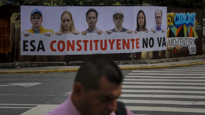 Pancarta contra la Asamblea Constituyente en Caracas.