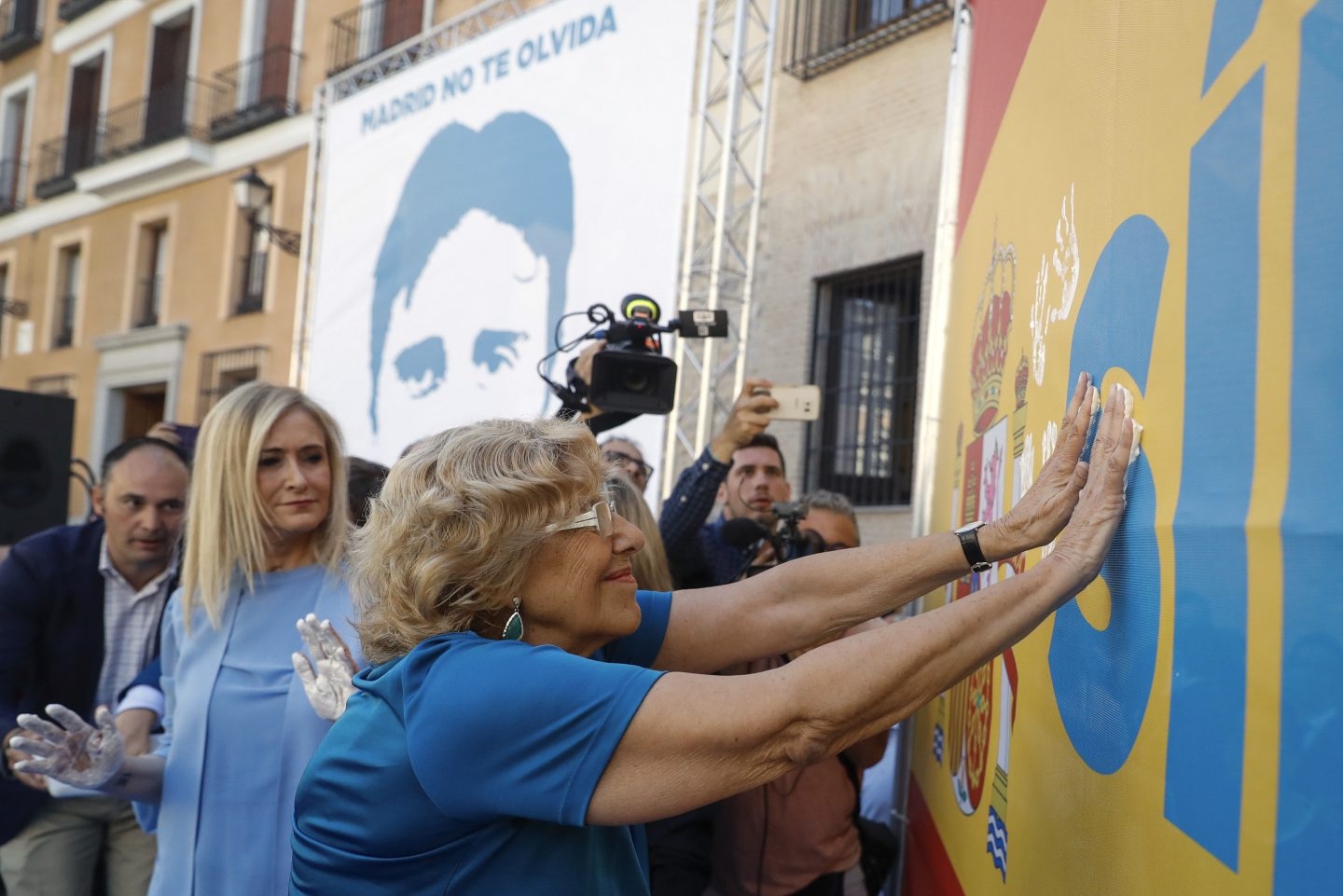 Carmena y Cifuentes, hoy, en el homenaje a Miguel Ángel Blanco