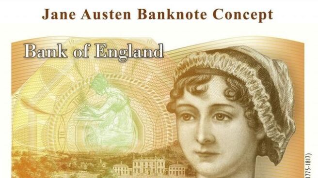 Jane Austen en el billete de 10 libras.