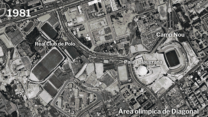 Evolución del Área Olímpica de Diagonal que acogió las competiciones de Fútbol, Judo, Taekwondo y Equitación.