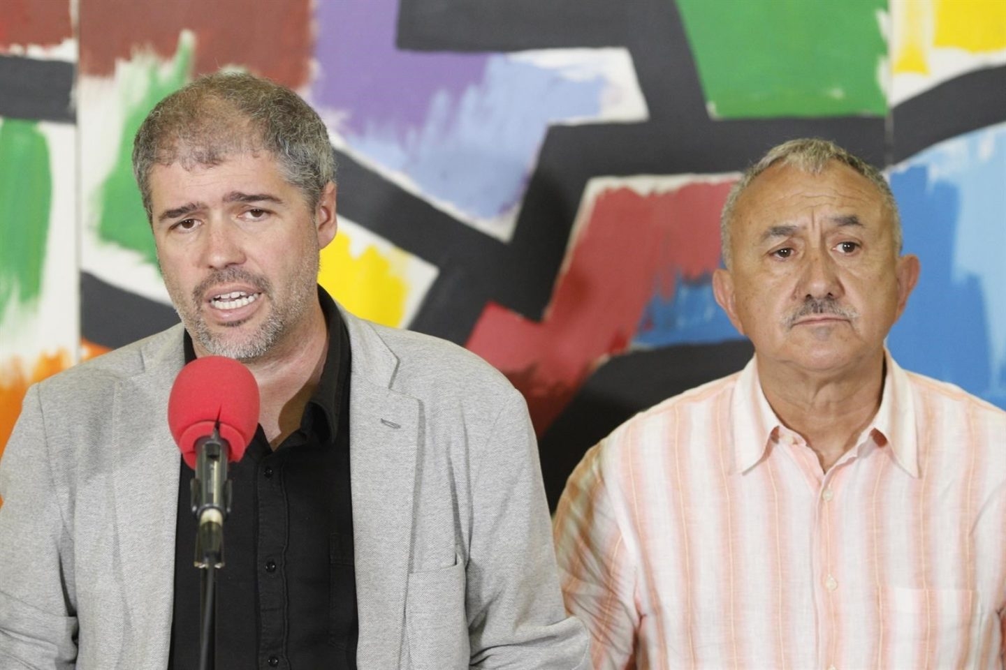 Los secretarios generales de CCOO y UGT, Unai Sordo y Pepe Álvarez.