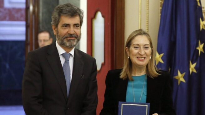 Carlos Lesmes y Ana Pastor, en el Congreso de los Diputados.