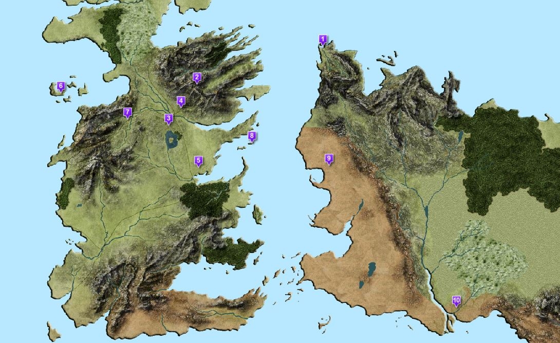 mapa de juego de tronos