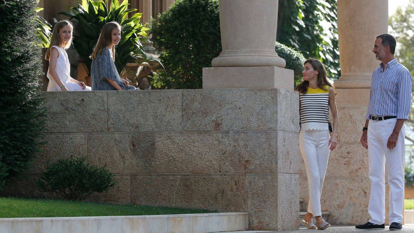 Los Reyes con sus hijas en Mallorca.