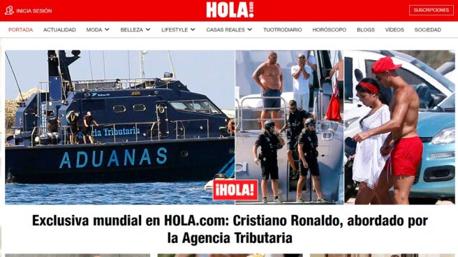 El barco de Cristiano Ronaldo, abordado por Vigilancia Aduanera. Portada de Hola.com con la exclusiva sobre Cristiano Ronaldo.
