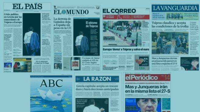 Portadas de los principales periódicos españoles.