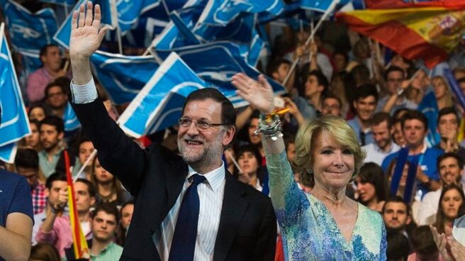 Rajoy y Aguirre, en el cierre de campaña de las elecciones de 2015.