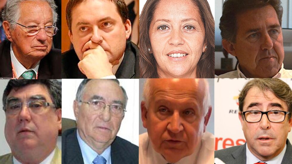 De arriba a abajo y de izquiera a derecha: Juan Padrón, Gorka Villar, María José Claramunt y José Miguel Monje (arriba). Jacinto Andrés Alonso, Vicente Temprado, Juan Espino y Jorge Pérez (debajo).