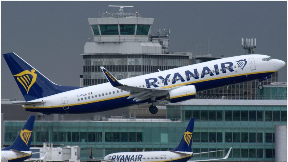 Un avión de la flota de la aerolínea de bajo coste Ryanair.