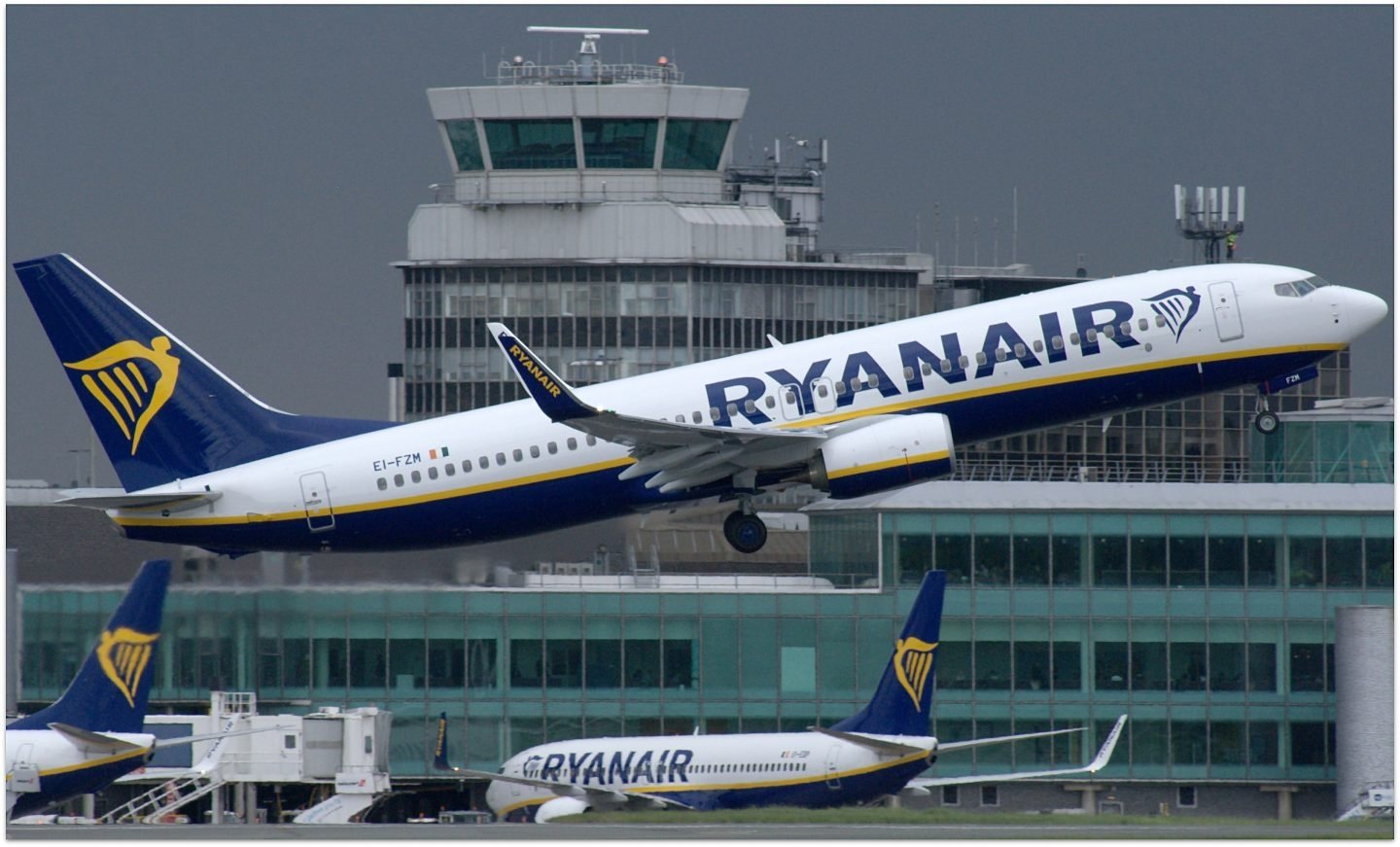 Un avión de la flota de la aerolínea de bajo coste Ryanair.