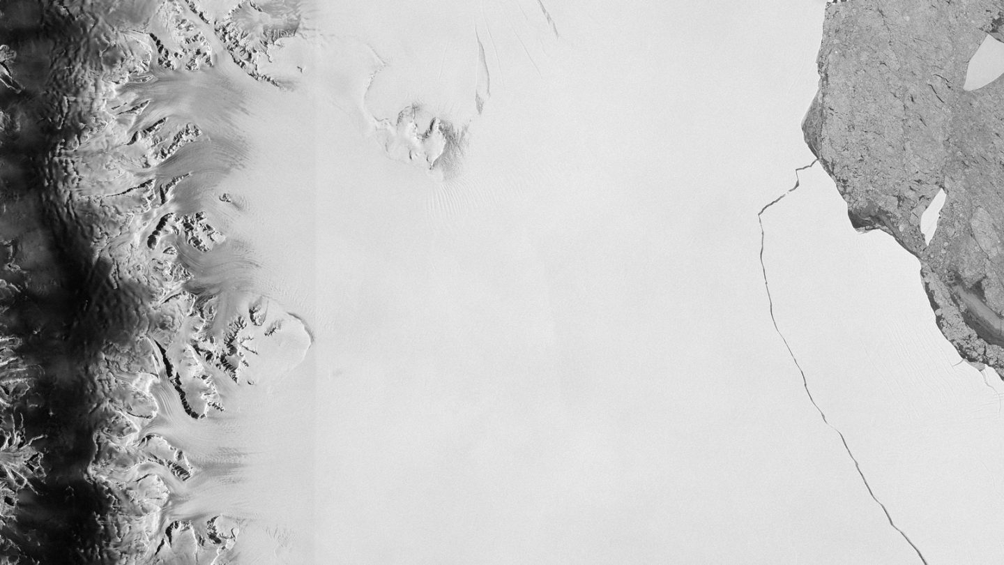 La grieta de la placa de hielo Larsen C capturada por el satélite Sentinel 1 el 12 de julio de 2017