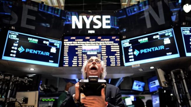 Interior de la Bolsa de Nueva York, en Wall Street.