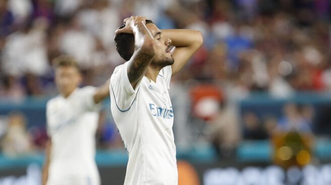 El jugador del Real Madrid, Daniel Ceballos, durante la derrota del pasado sábado frente al F.C. Barcelona.