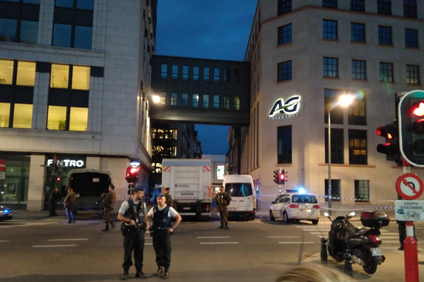 Lugar donde ha tenido lugar el ataque en Bruselas.