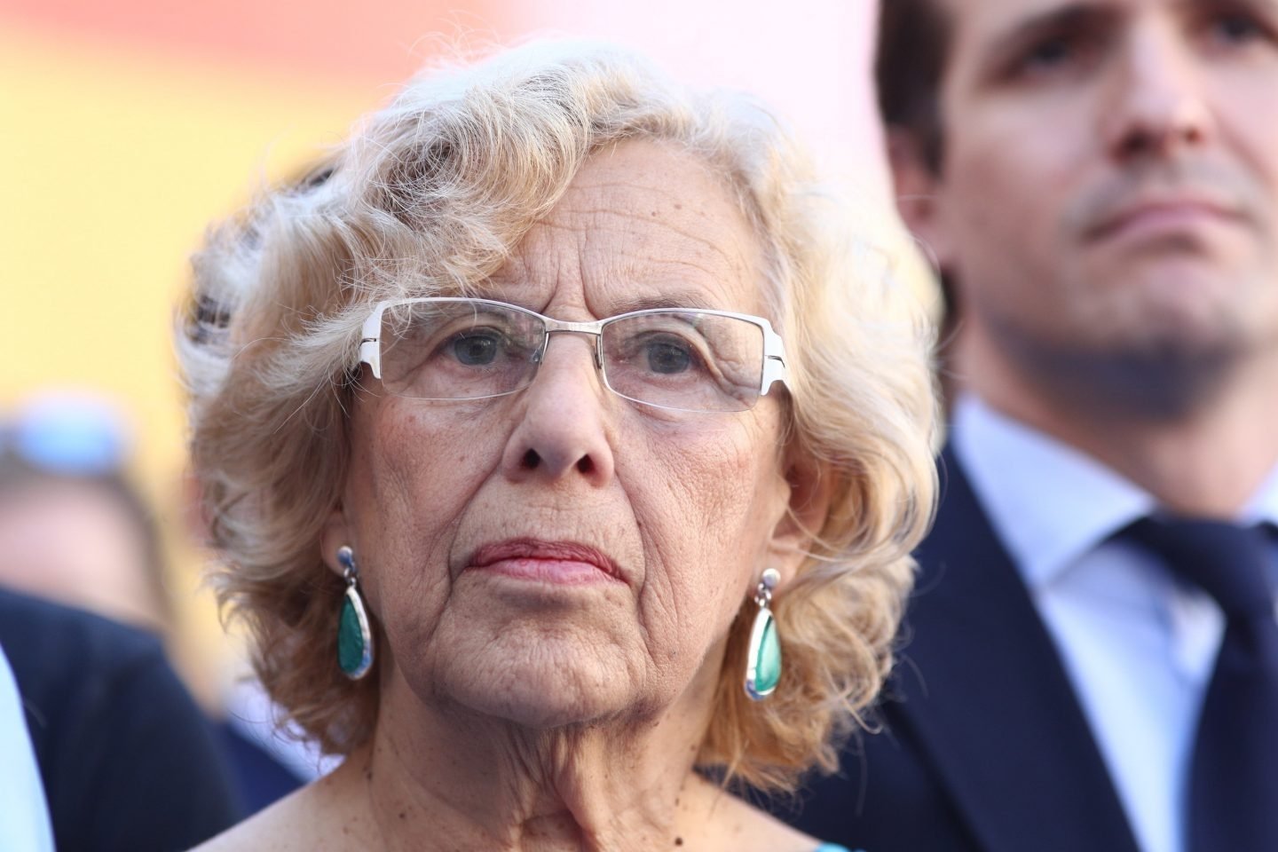 Manuela Carmena, durante el homenaje a Miguel Ángel Blanco el pasado 12 de julio.