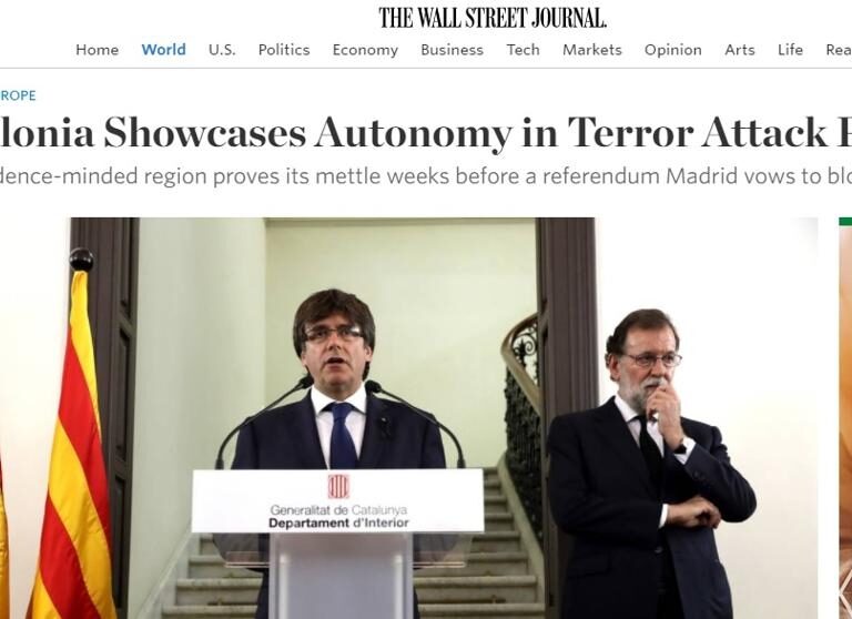 El independentismo se aferra a un artículo del Wall Street Journal para reforzar sus tesis
