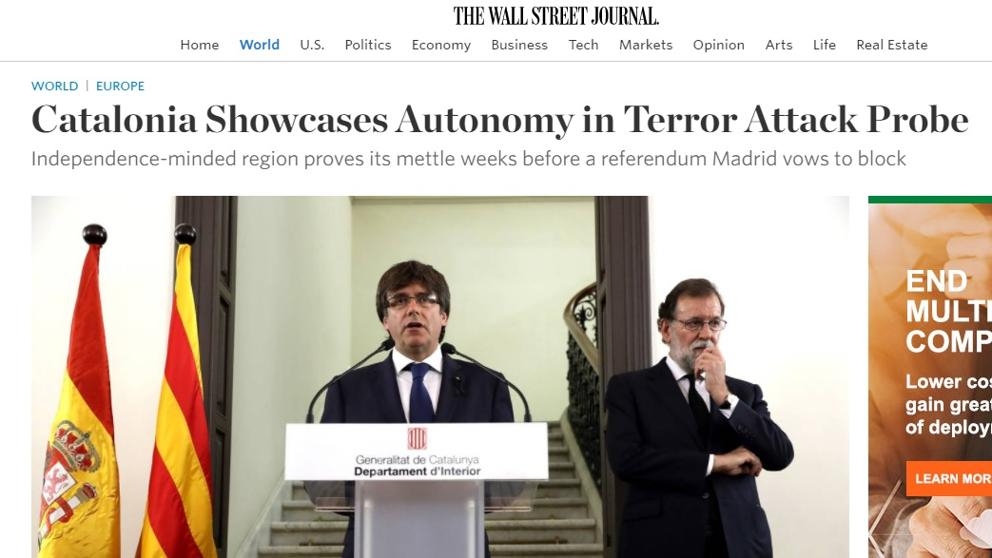 Captura de pantalla del artículo publicado por el Wall Street Journal.