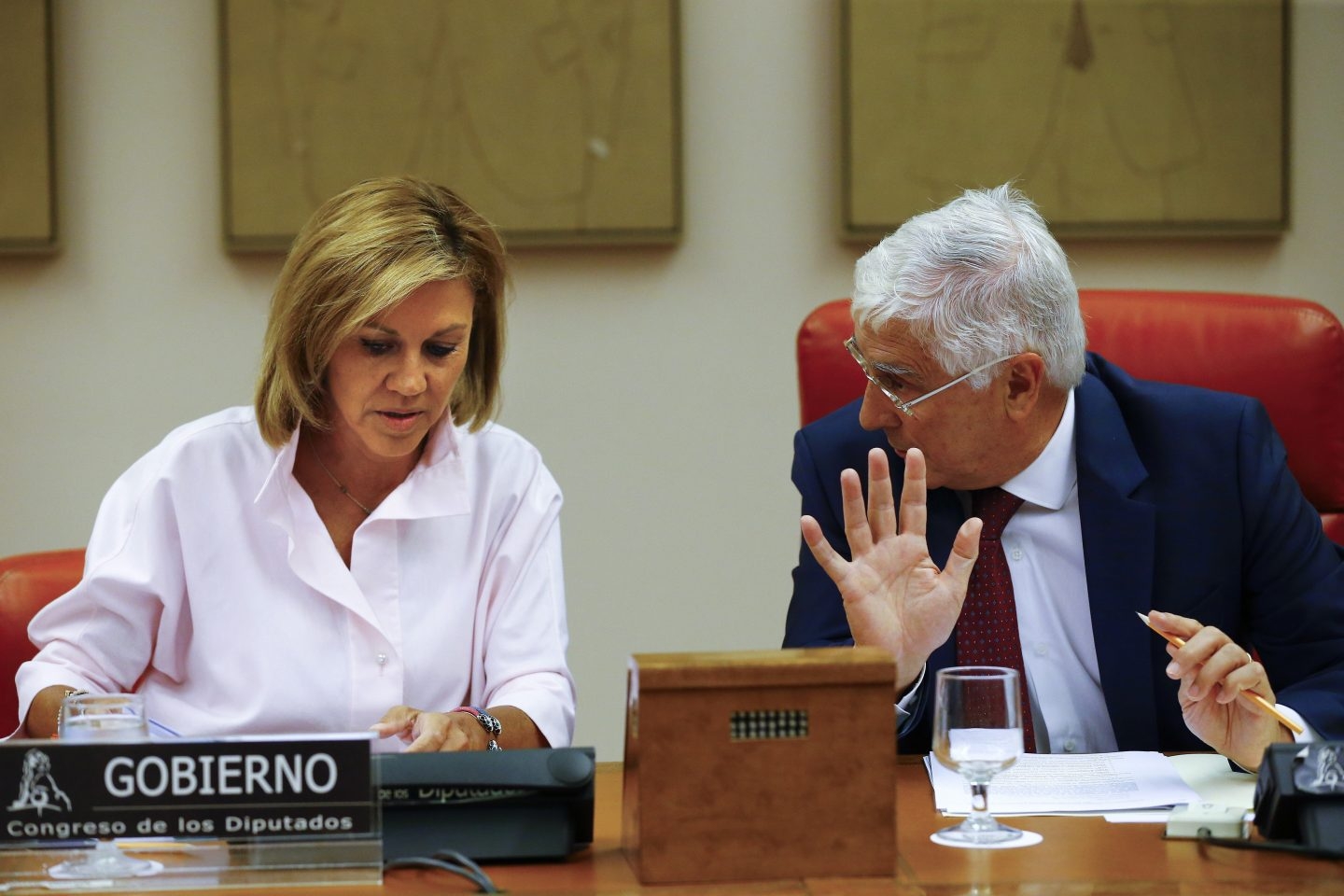 La ministra de Defensa, María Dolores de Cospedal, ha comparecido este miércoles en el Congreso.