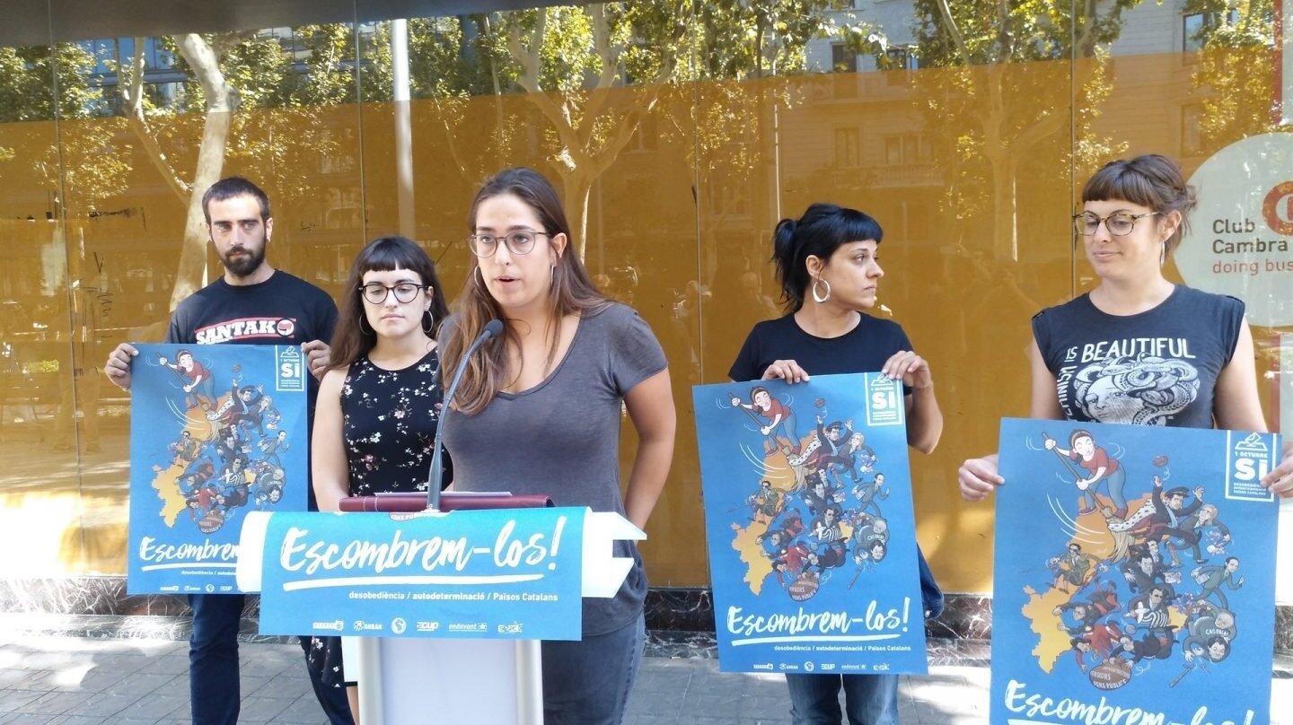Los miembros de Izquierda Independentista, durante la presentación.