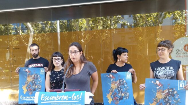 Los miembros de Izquierda Independentista, durante la presentación.