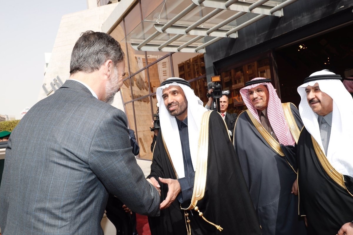 Felipe VI, en un encuentro empresarial en la Cámara de Comercio de Riad (Arabia Saudí), en enero de este año.