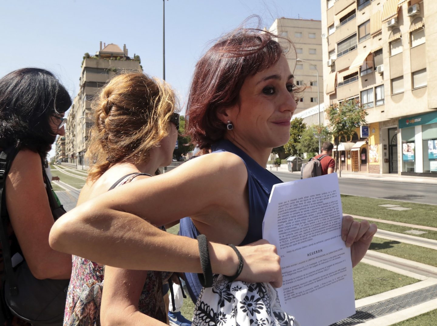 Juana Rivas, a la salida de los juzgados en Granada.