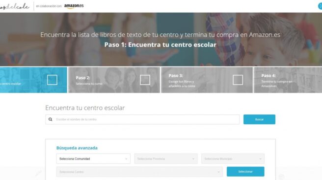 La página web 'Libros del cole'.