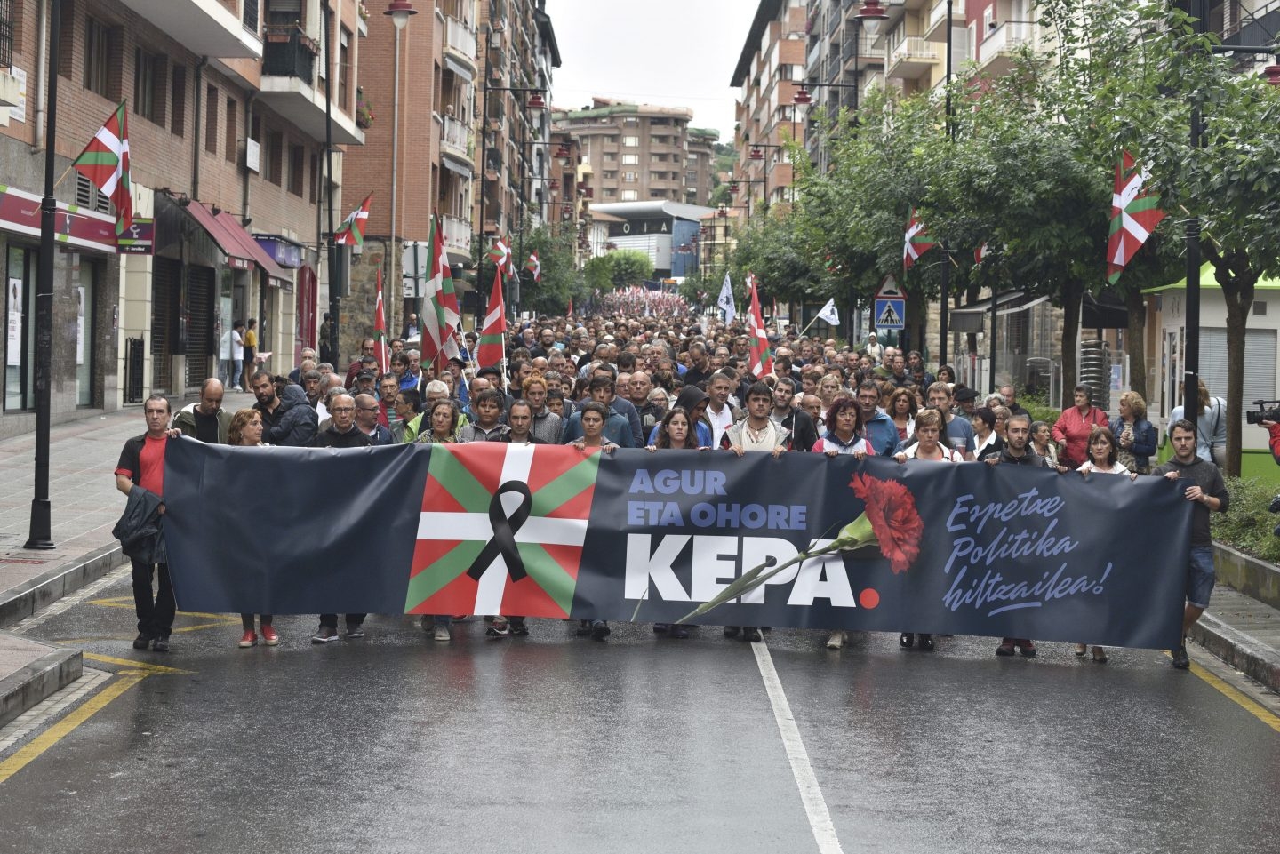 Manifestación celebrada en Galdakao para protestar por la política penitenciaria de los presos de ETA.